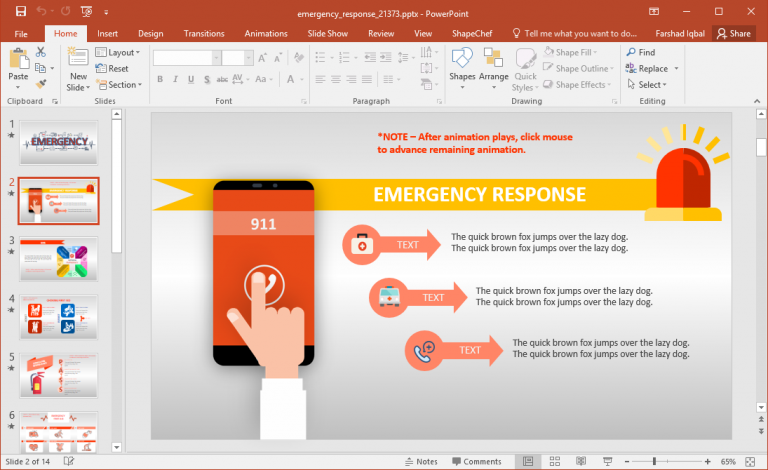 Animated Emergency Response Training PowerPoint Template