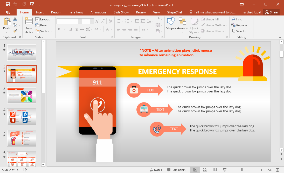 Make a presentation on Emergency Response