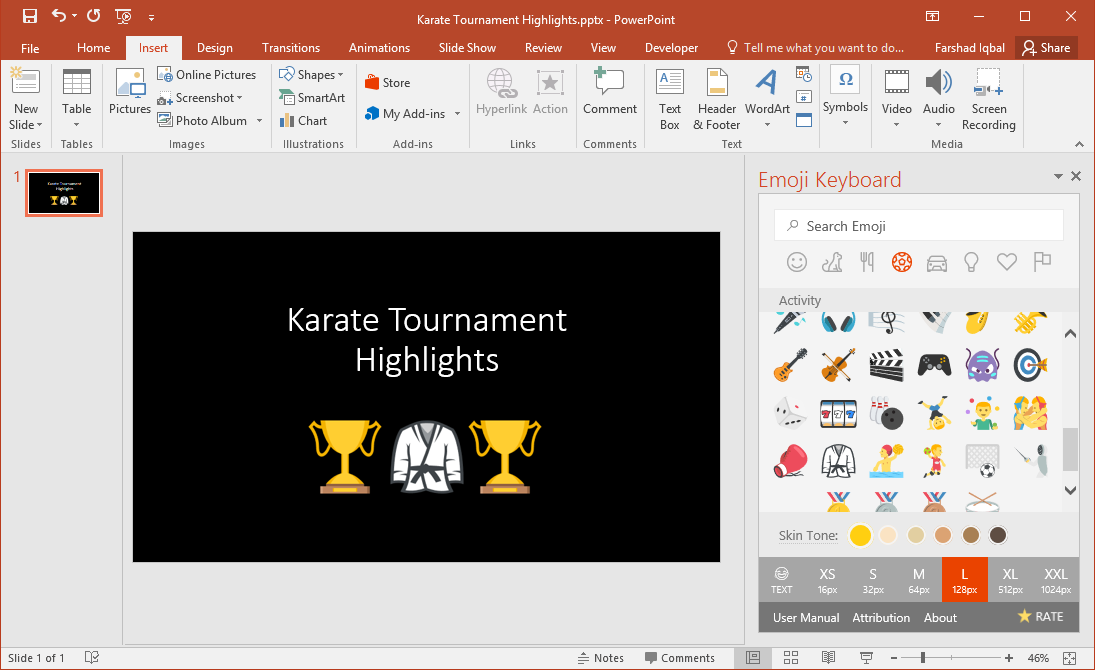 how to insert powerpoint into word