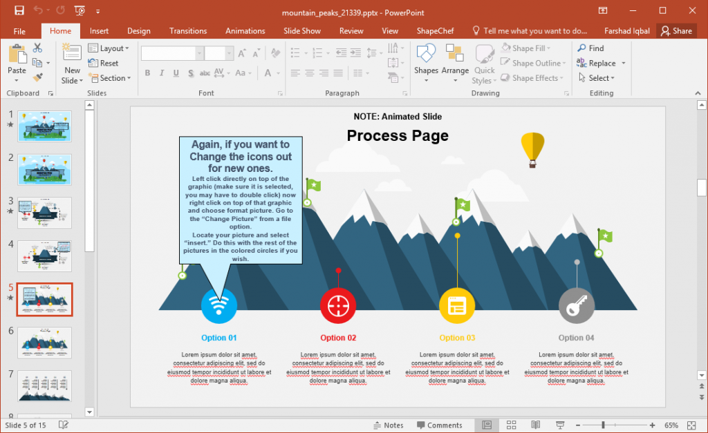 Animated Mountain Peaks Template for PowerPoint & Keynote