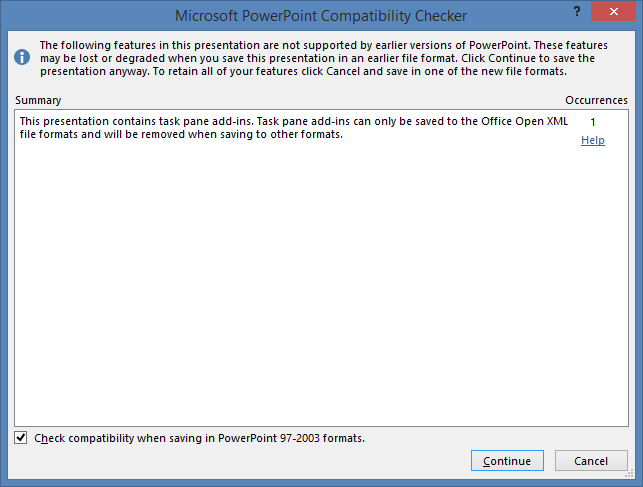 New Features not Supported by PPT - PowerPoint Compatibility Checker