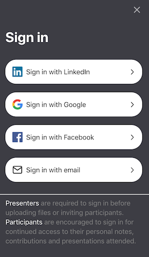 Sign up to Hypersay using LinkedIn or Email Account