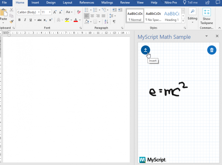 how to insert equation in word integrate