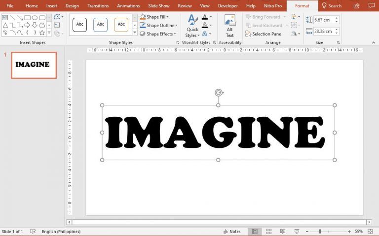 Go to format option under drawing tools FPPT