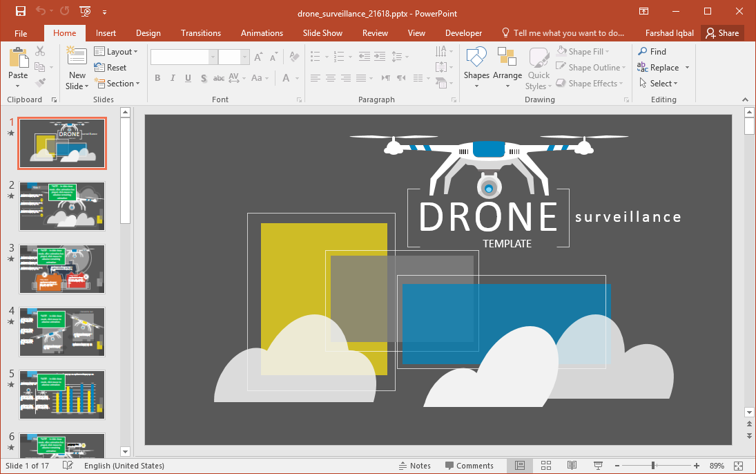 Animated Copter Drone Powerpoint Template