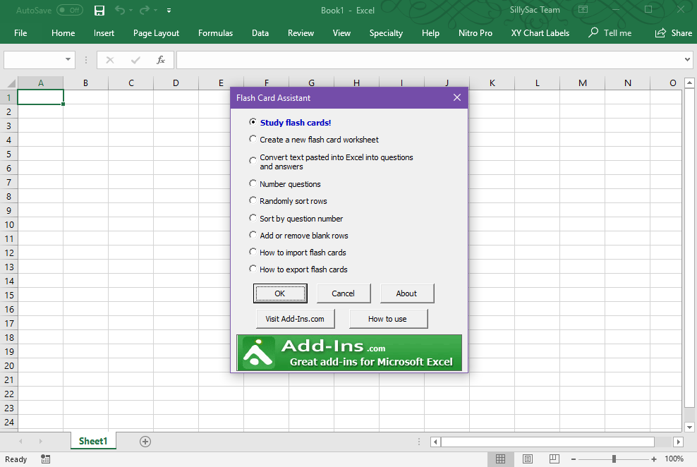 Create Flashcards in Office Excel