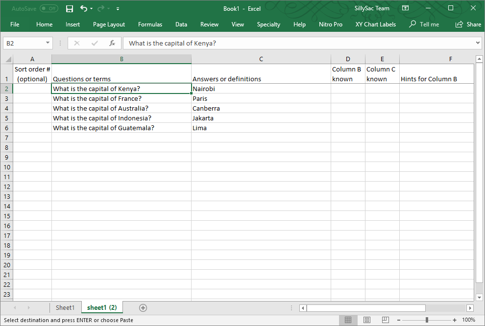 excel flashcard template for mac