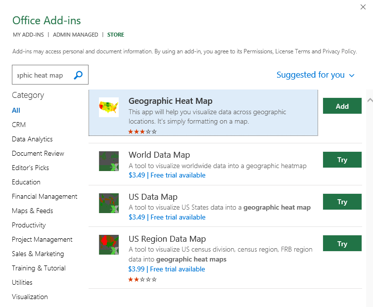 Get Geographic Heat Map Add-In