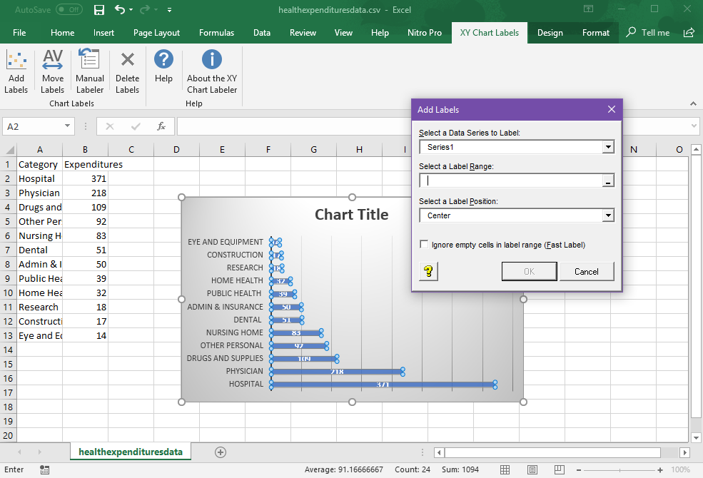 how to add labels to a chart in excel How to add and customize data ...