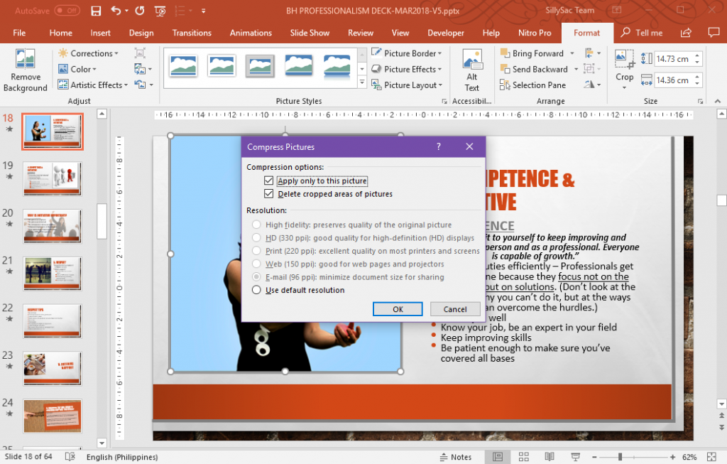 how to reduce a file size in powerpoint