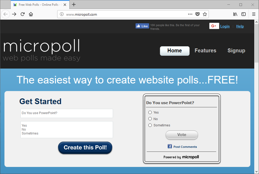 Create Poll with MicroPoll