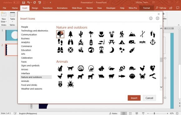 Insert Icons in PowerPoint
