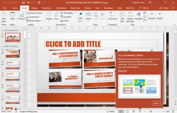 Summary Zoom Slide in PowerPoint