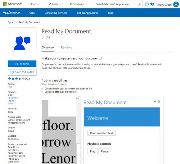 Get Read My Document from AppSource