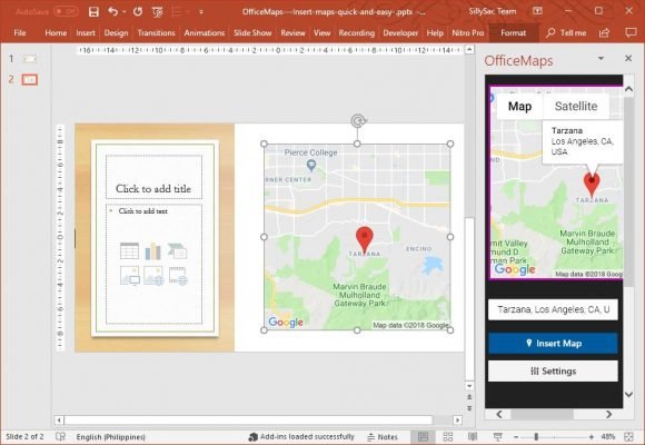 Insert Maps for PowerPoint with OfficeMaps