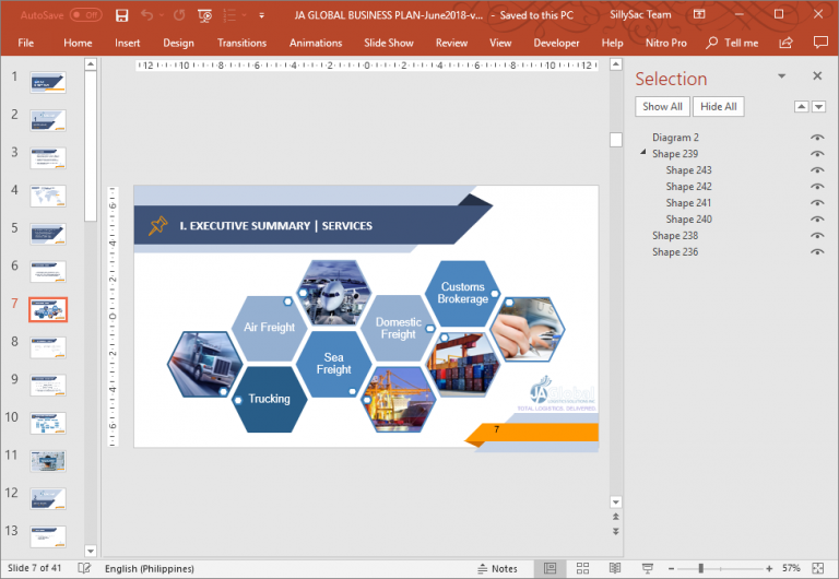 powerpoint show all layers