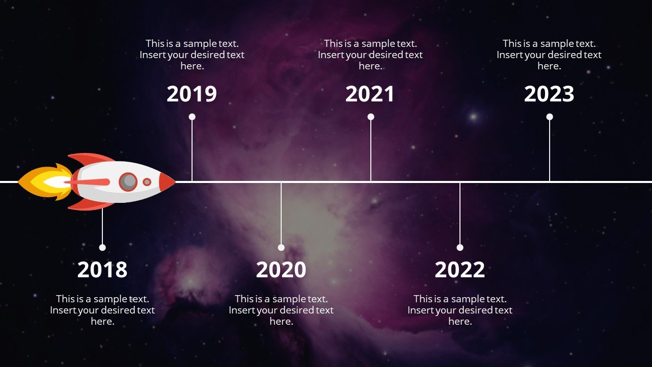 Rocket Timeline template for PowerPoint