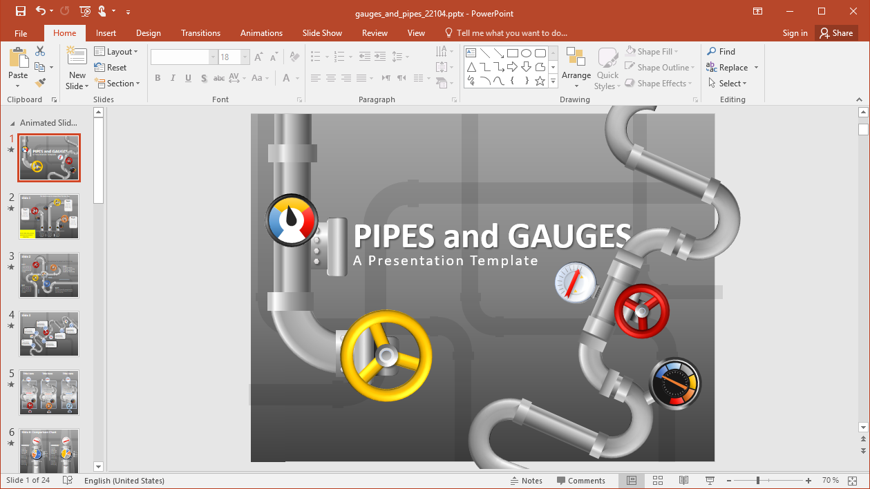 Animated Pipes PowerPoint Template Inside Powerpoint Animated Templates Free Download 2010