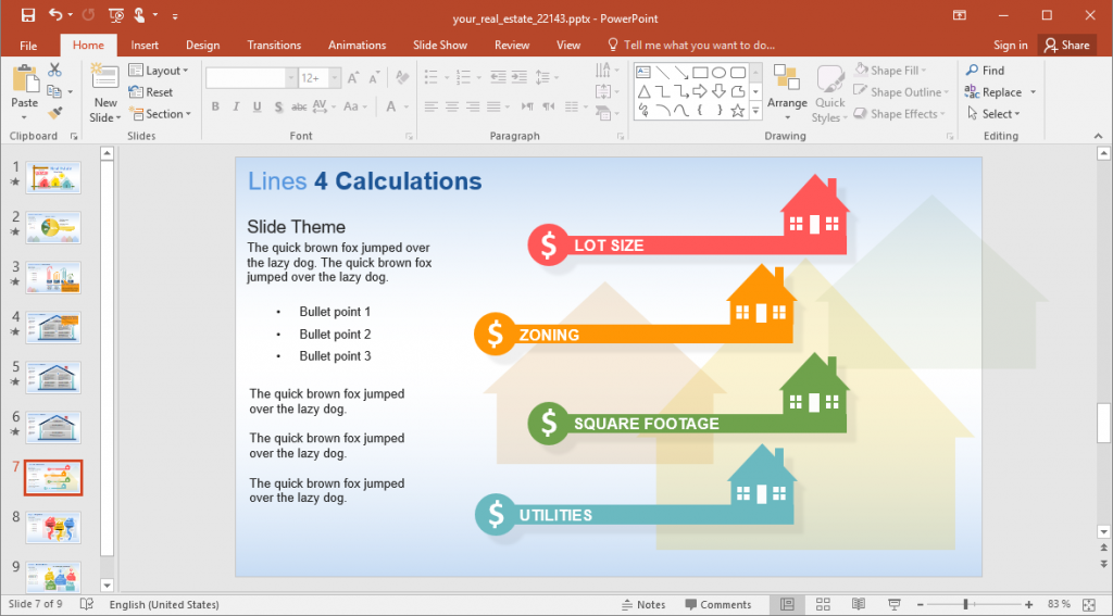 Animated House for Sale PowerPoint Template