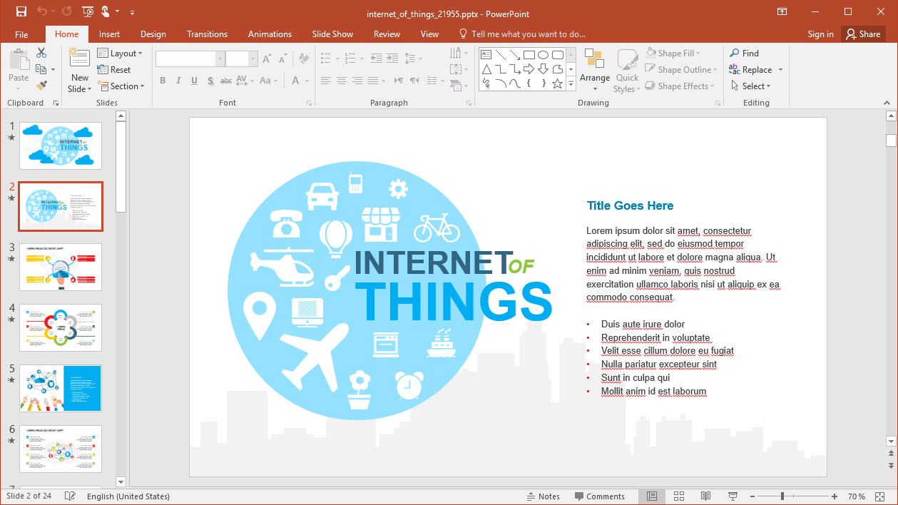 Animated Internet of Things Template for PowerPoint Intended For Powerpoint Animated Templates Free Download 2010