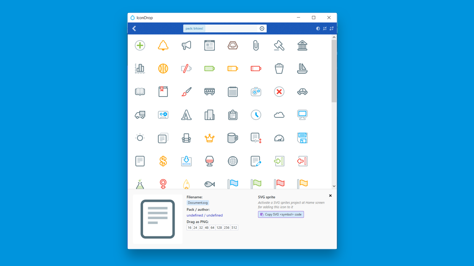 Example of Icons from IconDrop