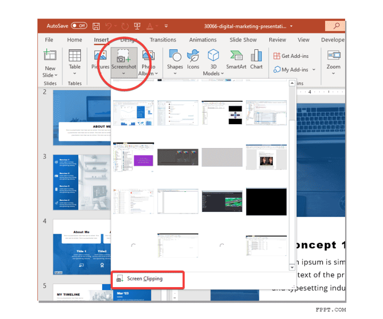 screenshot powerpoint presentation