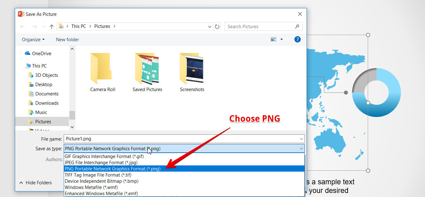 Save Slid to PNG in PowerPoint with Transparent background