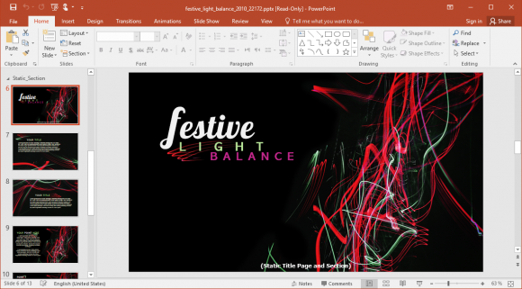 Animated Festive Lights PowerPoint Template