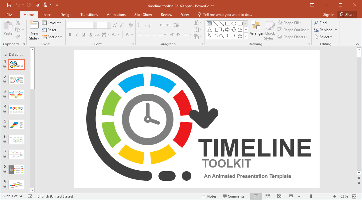 Story Timeline Template from cdn.free-power-point-templates.com