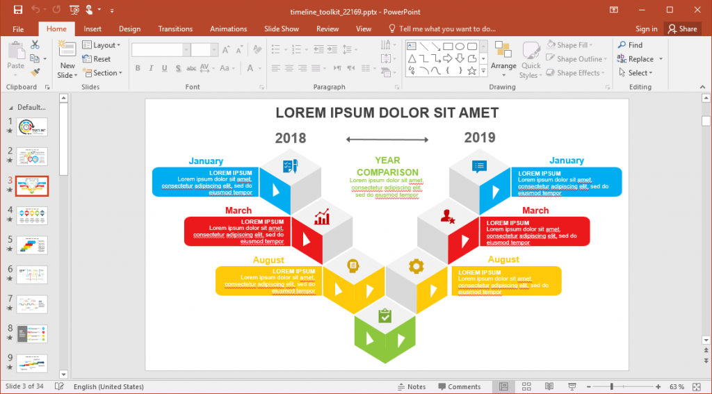 Animated Timeline Schedule Template for PowerPoint