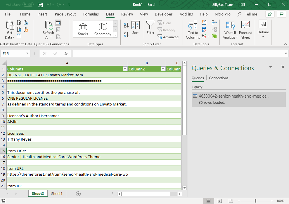 Embedded Text File in Excel