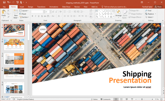 Animated Shipping Methods PowerPoint Template