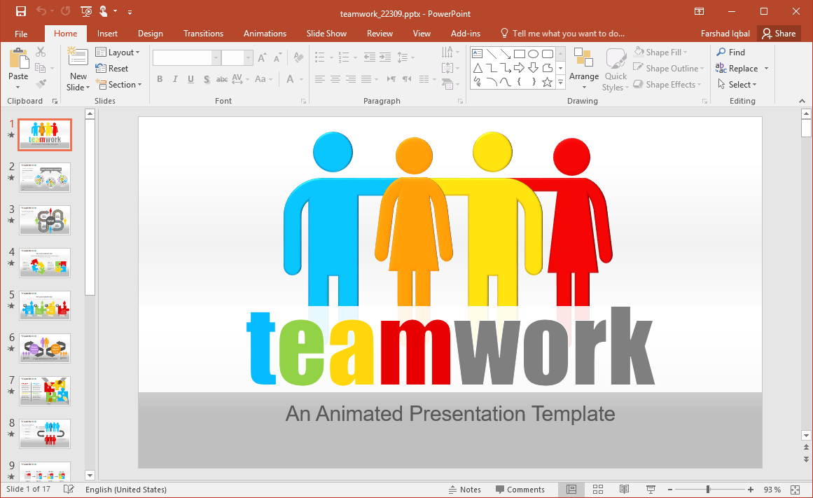 Animated Teamwork Powerpoint Template
