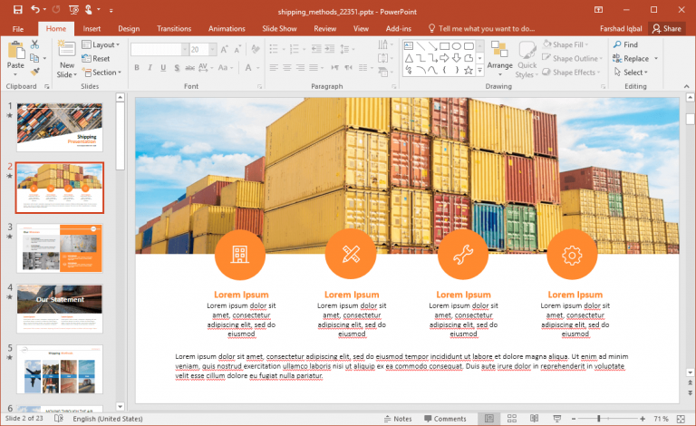 Animated Shipping Methods PowerPoint Template