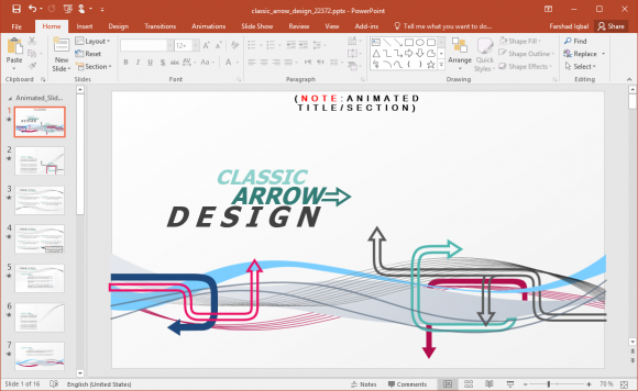 Animated Classic Arrow Design PowerPoint Template