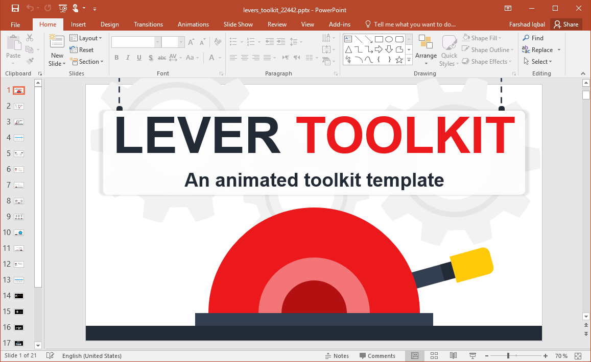 Animated Levers PowerPoint Template