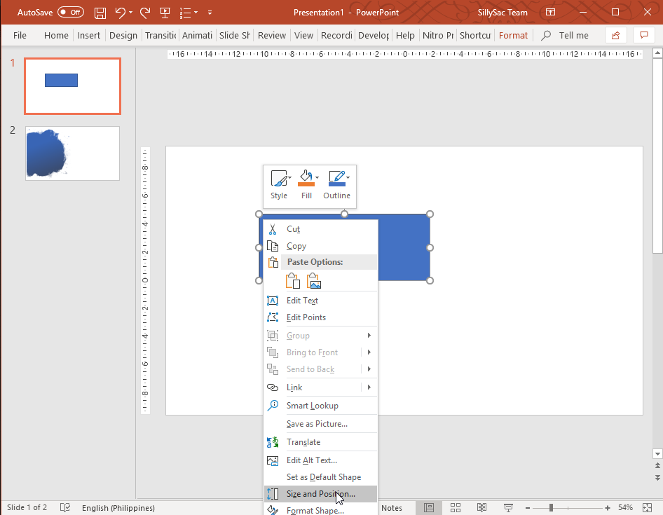 how to know the size of a powerpoint slide