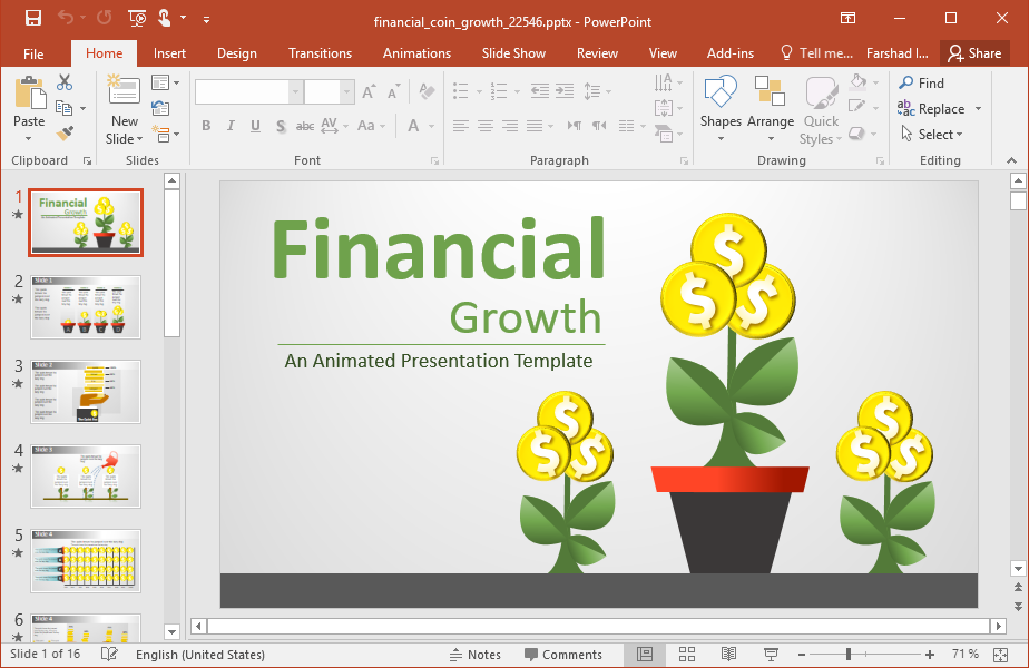 Animated Financial Growth PowerPoint Template