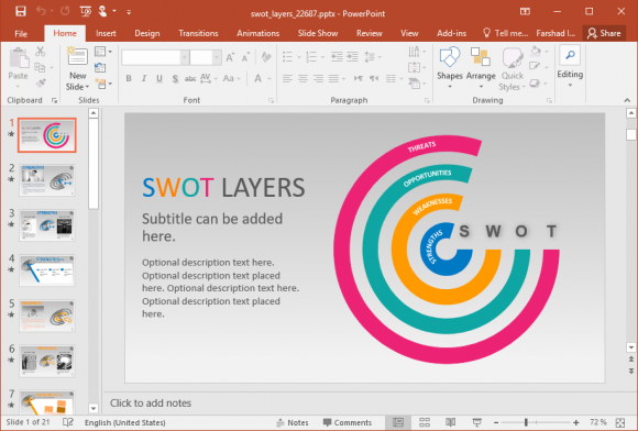 SWOT Interactive PowerPoint Diagram Template