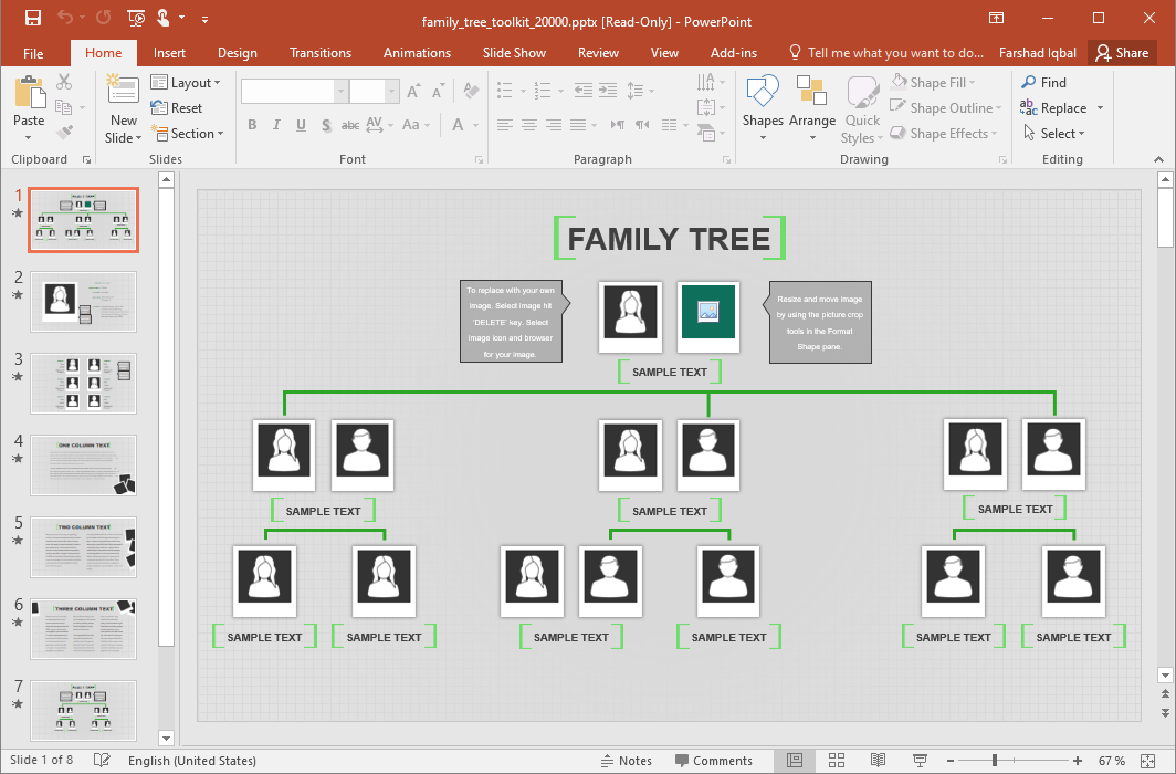 3 Generation Genogram Template from cdn.free-power-point-templates.com