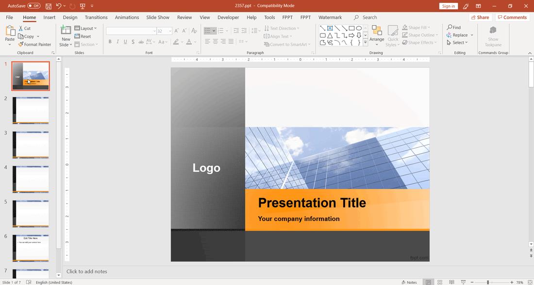 Free Office PowerPoint template