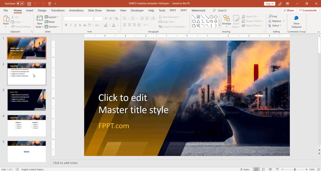 Industry PowerPoint template design