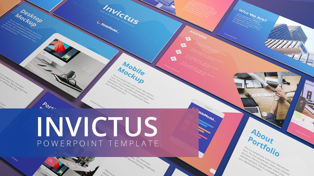 Invictus PowerPoint template design with 100% editable shapes