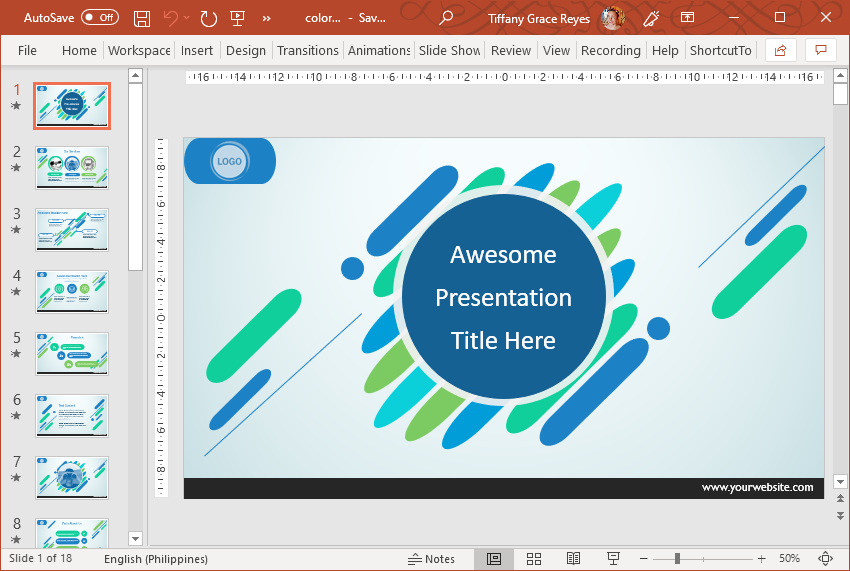 Animated Colorful Lines PowerPoint Template
