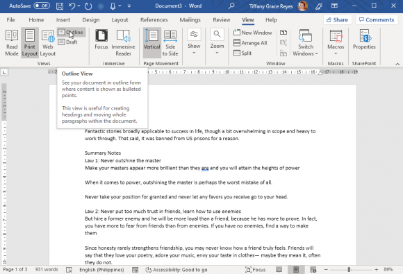 Create a Document in Word
