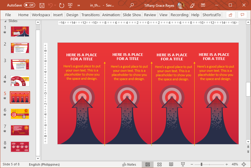 Eye-Catching Target Themed Animated Template for PowerPoint