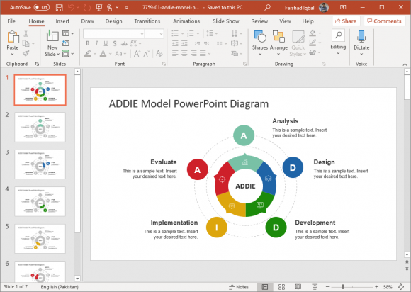 Circular ADDIE Model PowerPoint Template