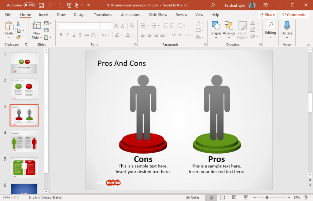 Free Pros & Cons PowerPoint Template