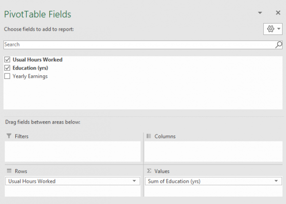 PivotTable Fields