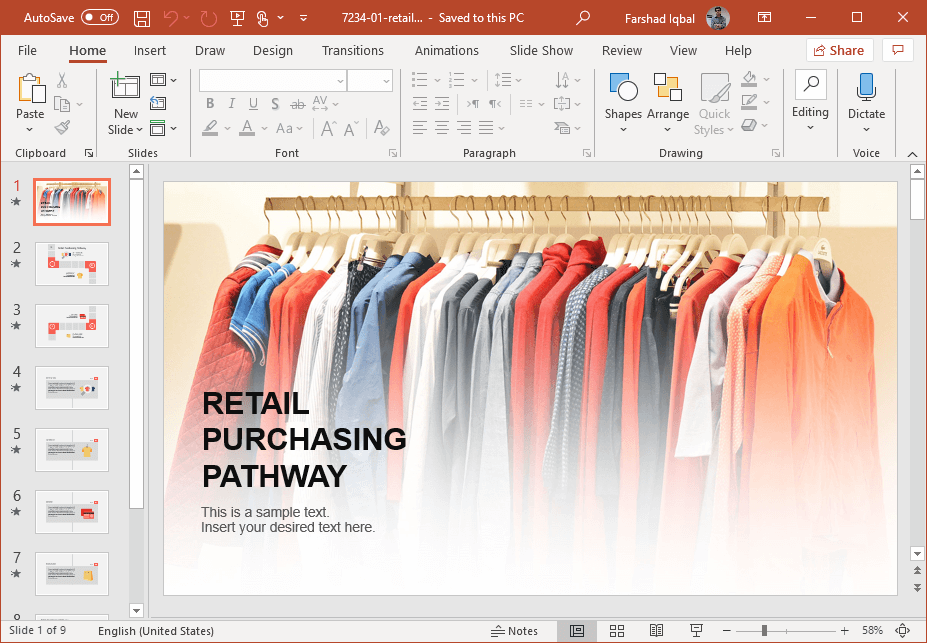Retail Purchasing Pathhway PowerPoint Template